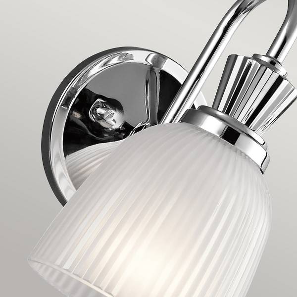 Wandleuchte Cora Stahl / Milchglas - Silber - Flammenanzahl: 1