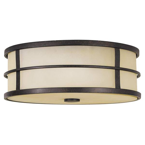 Deckenleuchte Fusion Stahl / Milchglas - 1-flammig - Rostbraun - Höhe: 12 cm