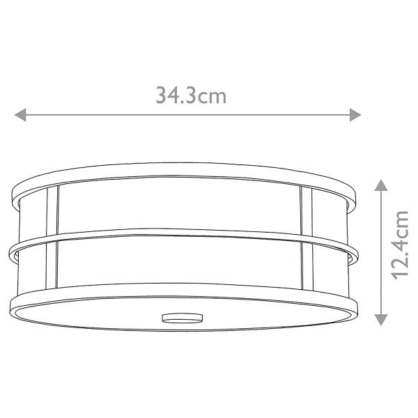 Deckenleuchte Fusion Stahl / Milchglas - 1-flammig - Rostbraun - Höhe: 12 cm