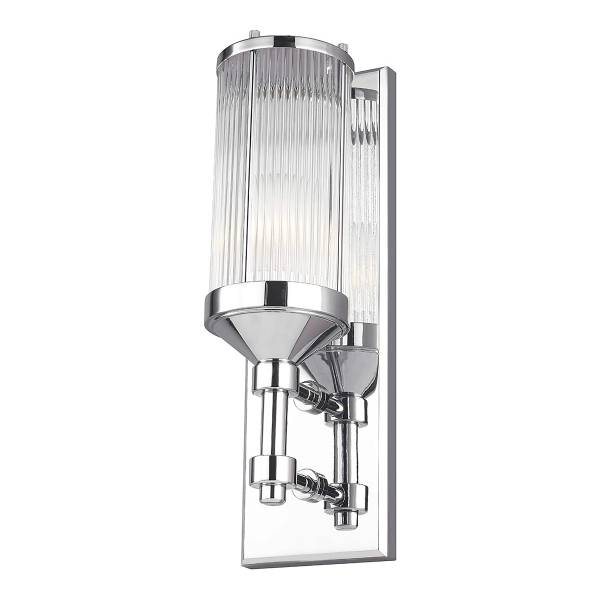 Lampada da parete Paulson Argento - Acciaio - Vetro opale - 12 x 38 x 13 cm