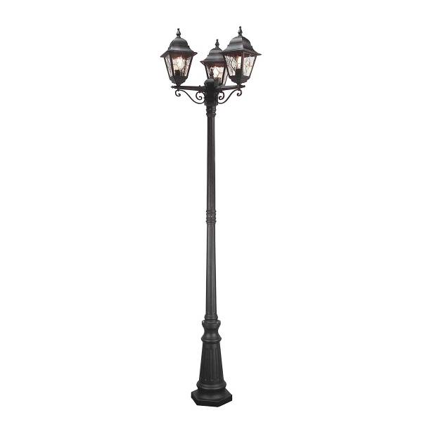 Lampada da esterno Norfolk C Nero - Alluminio fuso - Vetro colorato - 60 x 227 x 60 cm