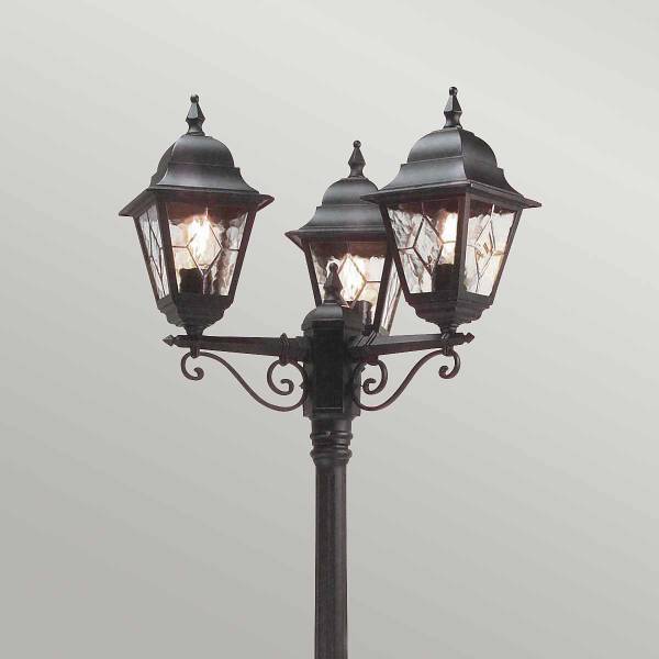 Lampada da esterno Norfolk C Nero - Alluminio fuso - Vetro colorato - 60 x 227 x 60 cm
