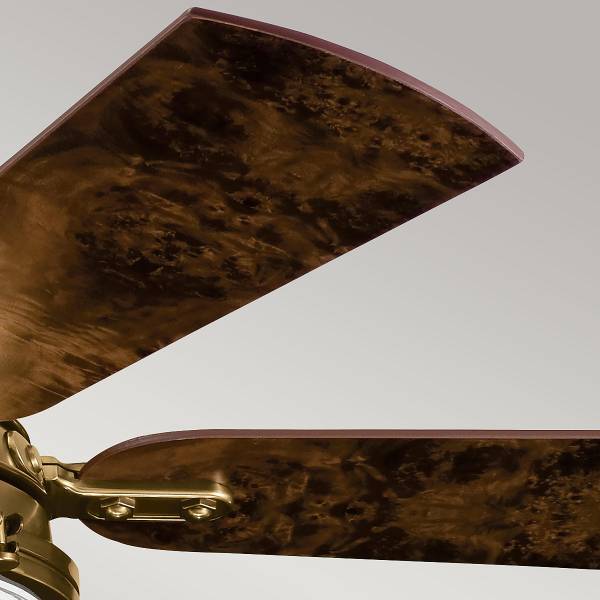 Ventilatore da soffitto Hatteras Ottone - Acciaio - Vetro opale - 142 x 57 x 142 cm