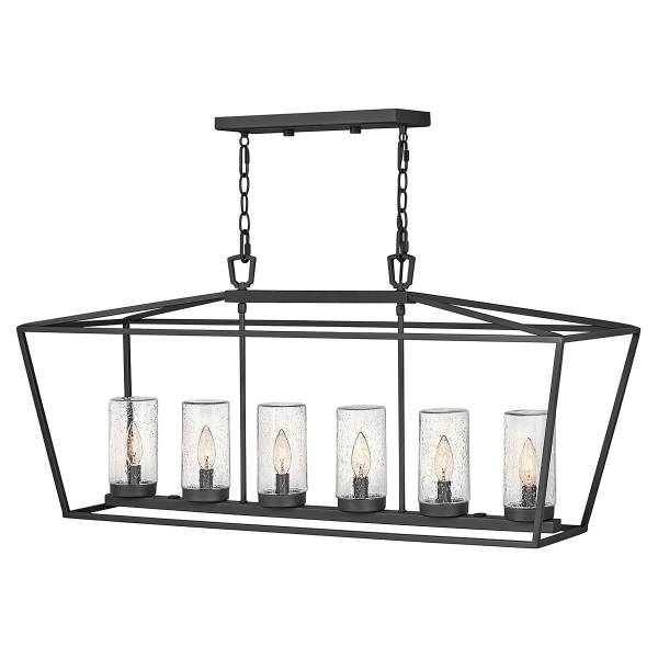 Hanglamp Alford Place type A zwart - aluminium - transparant glas - 102 x 217 x 31 cm