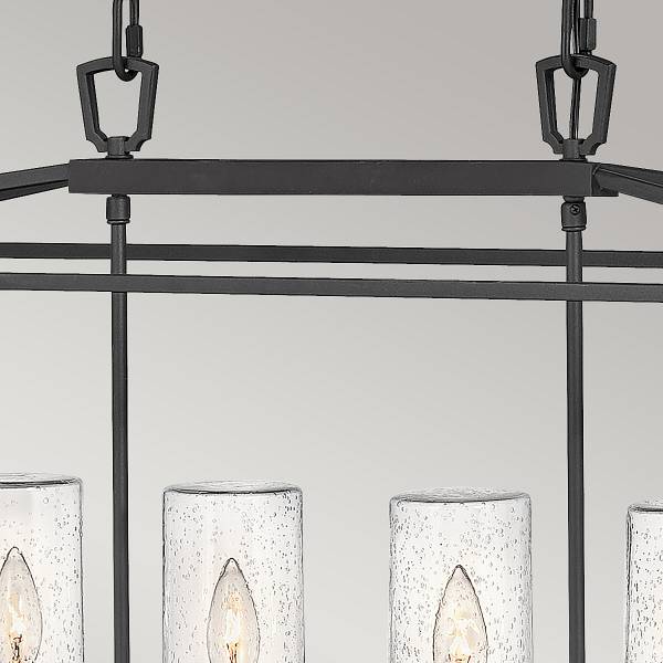 Hanglamp Alford Place type A zwart - aluminium - transparant glas - 102 x 217 x 31 cm