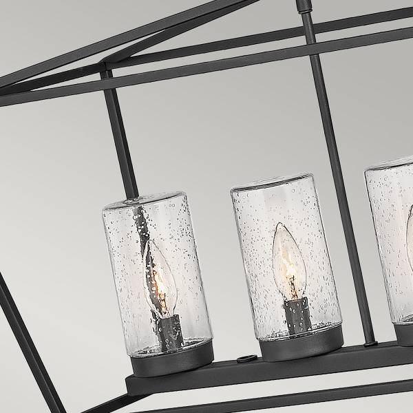 Hanglamp Alford Place type A zwart - aluminium - transparant glas - 102 x 217 x 31 cm