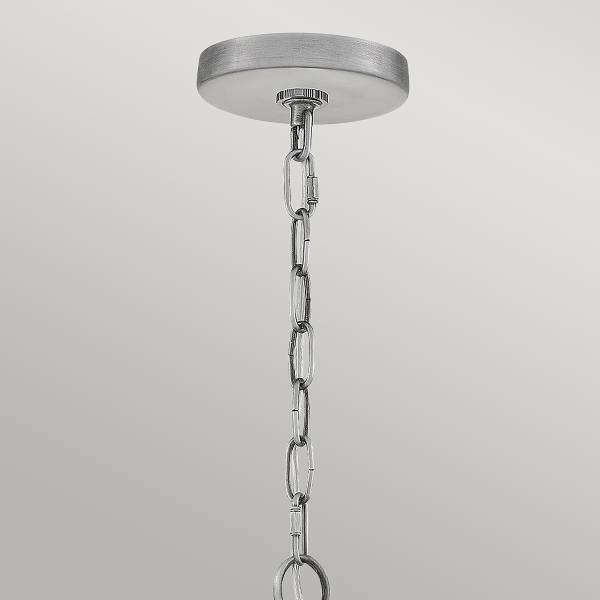 Lampada a sospensione Booker Argento - Alluminio - Acciaio - Vetro trasparente - 16 x 149 x 13 cm