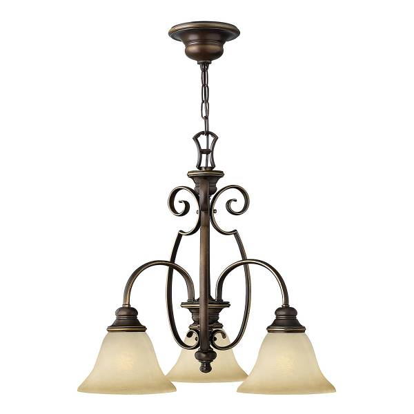 Hanglamp Cello bruin - staal - opaalglas - 57 x 218 x 57 cm