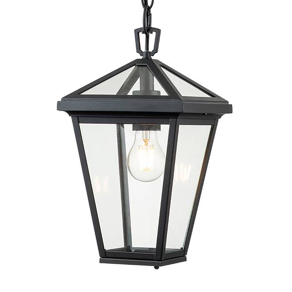 Lampada a sospensione Alford Place B Nero - Alluminio - Vetro trasparente - 20 x 202 x 20 cm