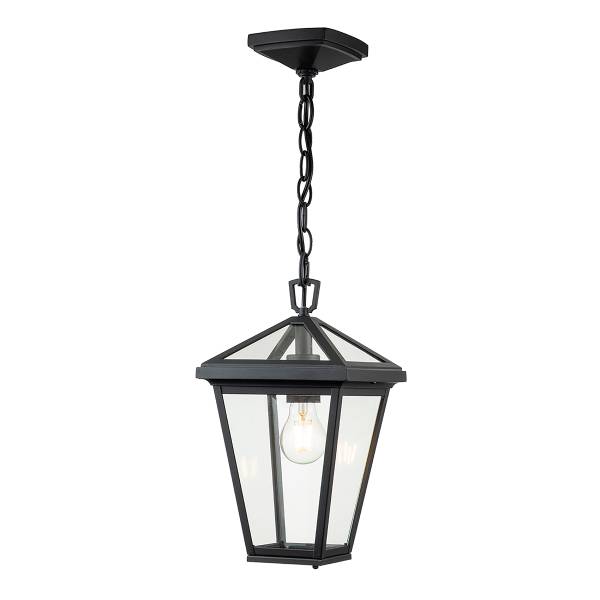 Lampada a sospensione Alford Place B Nero - Alluminio - Vetro trasparente - 20 x 202 x 20 cm