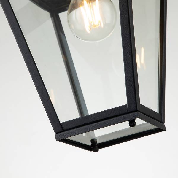 Lampada a sospensione Alford Place B Nero - Alluminio - Vetro trasparente - 20 x 202 x 20 cm