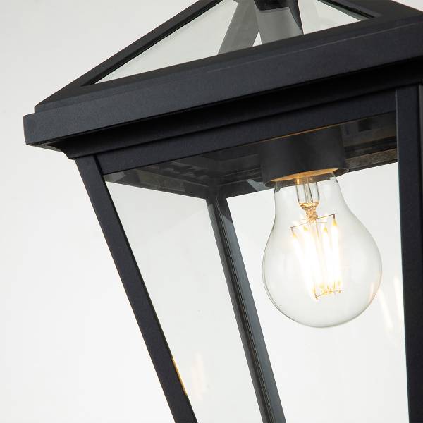 Lampada a sospensione Alford Place B Nero - Alluminio - Vetro trasparente - 20 x 202 x 20 cm