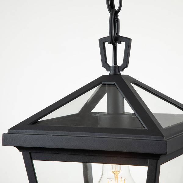 Lampada a sospensione Alford Place B Nero - Alluminio - Vetro trasparente - 20 x 202 x 20 cm