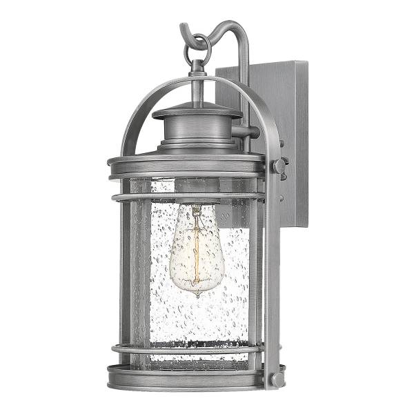 Lampada da parete Booker A Argento - Alluminio - Acciaio - Vetro trasparente - 22 x 38 x 21 cm