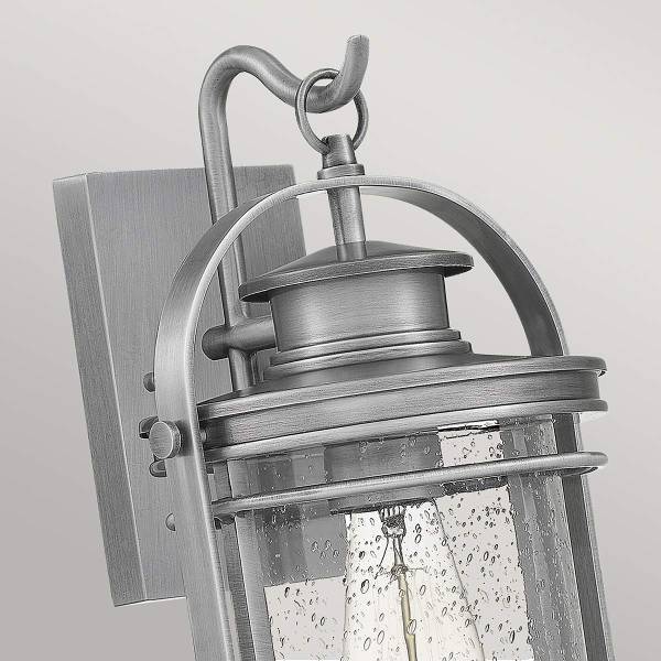 Lampada da parete Booker A Argento - Alluminio - Acciaio - Vetro trasparente - 22 x 38 x 21 cm