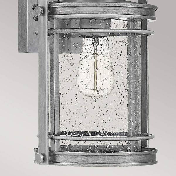 Lampada da parete Booker A Argento - Alluminio - Acciaio - Vetro trasparente - 22 x 38 x 21 cm