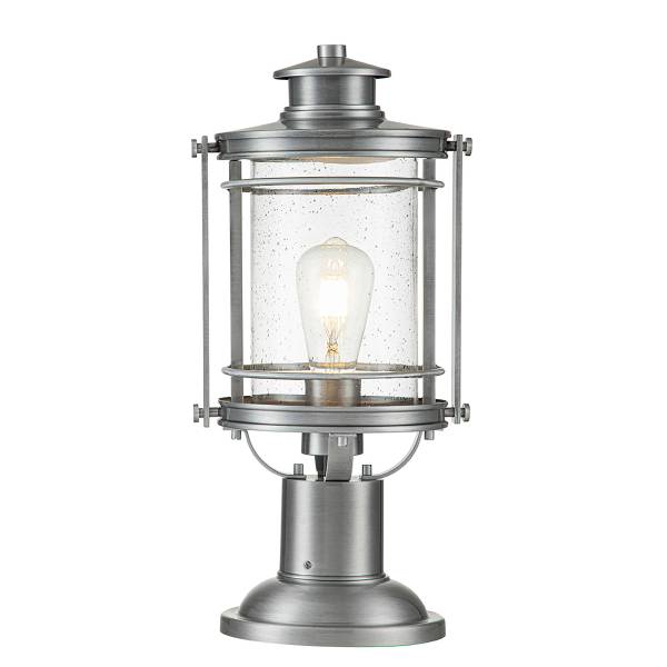 Borne lumineuse Booker Argenté - Aluminium - Acier - Verre clair - 22 x 47 x 19 cm