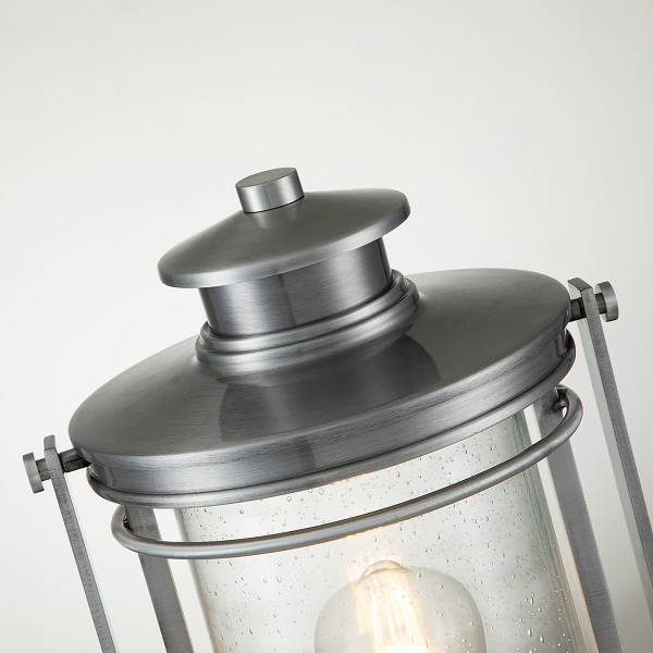 Borne lumineuse Booker Argenté - Aluminium - Acier - Verre clair - 22 x 47 x 19 cm