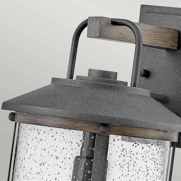 Lampada da parete Lakehouse Grigio - Alluminio - Vetro trasparente - 23 x 44 x 26 cm