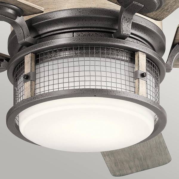 Ventilatore da soffitto Ahrendale Grigio - Acciaio - Vetro opale - ABS - 152 x 42 x 152 cm