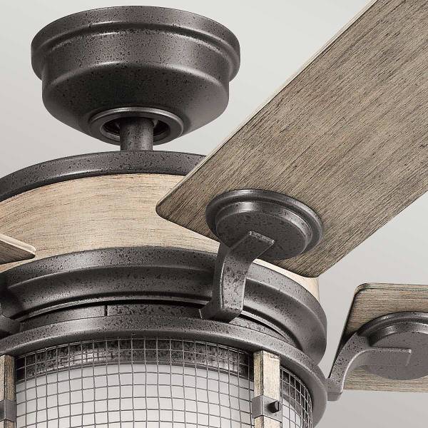 Ventilatore da soffitto Ahrendale Grigio - Acciaio - Vetro opale - ABS - 152 x 42 x 152 cm