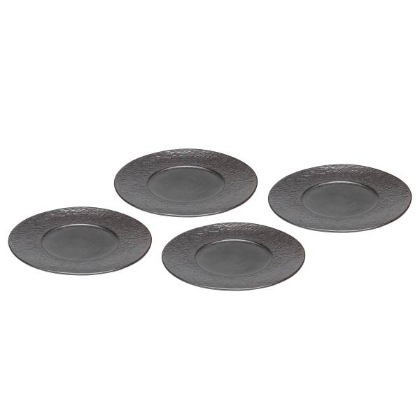 Teller Cosmos 4-teilig Typ A Schwarz - Steingut - 27 x 2.9 x 27 cm