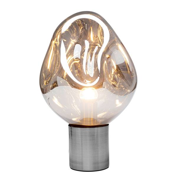 Tischleuchte Supernova Silber - Stahl - Farbglas - 25 x 38 x 25 cm