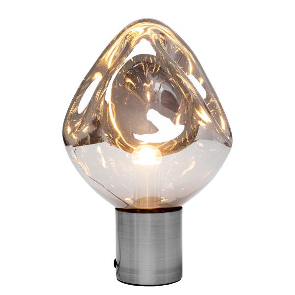Tischleuchte Supernova Silber - Stahl - Farbglas - 25 x 38 x 25 cm