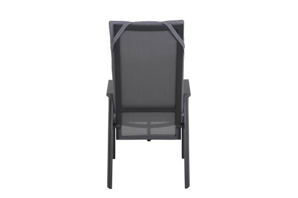 Gartenrelaxsessel Valencia Schwarz - Grau - Aluminium - 59 x 112 x 68 cm