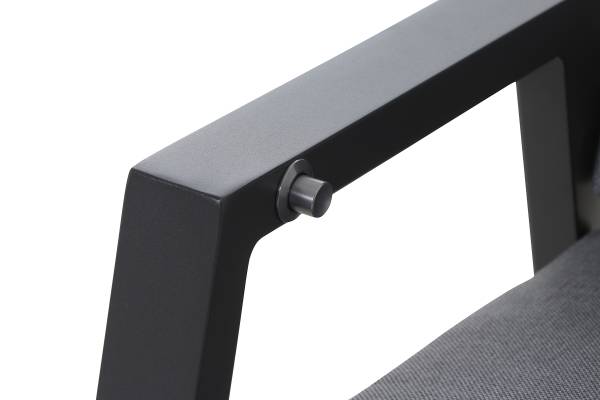 Gartenrelaxsessel Valencia Schwarz - Grau - Aluminium - 59 x 112 x 68 cm