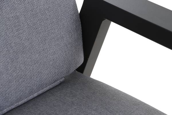 Gartenrelaxsessel Valencia Schwarz - Grau - Aluminium - 59 x 112 x 68 cm