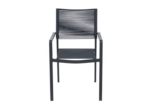 Stapelstuhl Leeds Grau - Aluminium - Polyester PVC - 54 x 88 x 58 cm