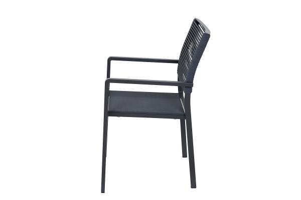 Stapelstuhl Leeds Grau - Aluminium - Polyester PVC - 54 x 88 x 58 cm