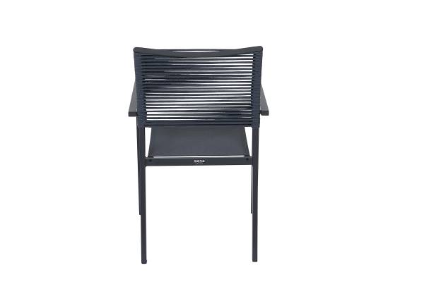 Stapelstuhl Leeds Grau - Aluminium - Polyester PVC - 54 x 88 x 58 cm