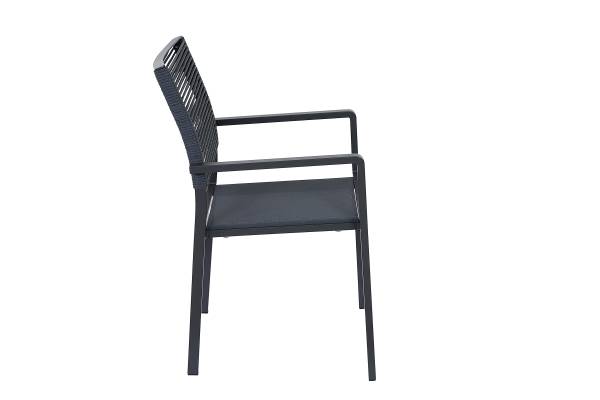 Stapelstuhl Leeds Grau - Aluminium - Polyester PVC - 54 x 88 x 58 cm