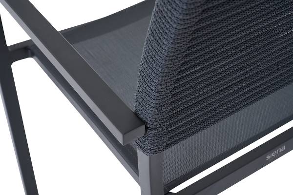 Stapelstuhl Leeds Grau - Aluminium - Polyester PVC - 54 x 88 x 58 cm