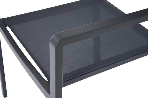 Stapelstuhl Leeds Grau - Aluminium - Polyester PVC - 54 x 88 x 58 cm