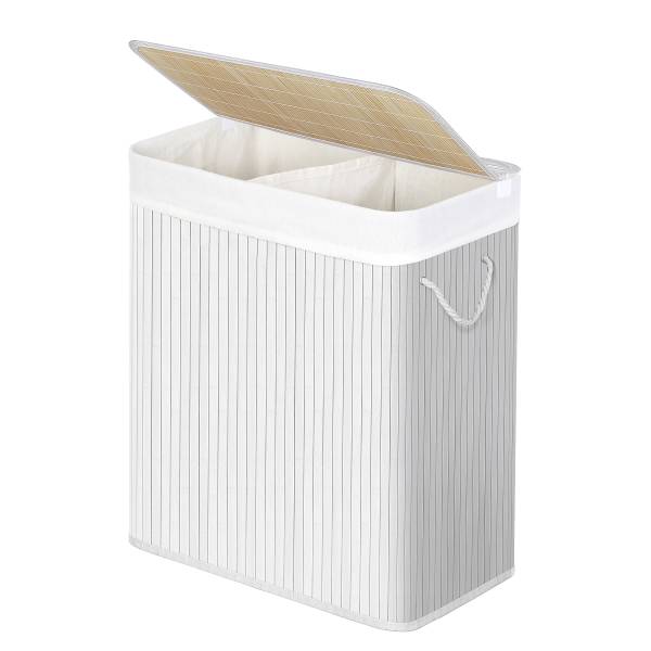 Wäschekorb Ramenada Weiß - Baumwollstoff - 52 x 62 x 32 cm