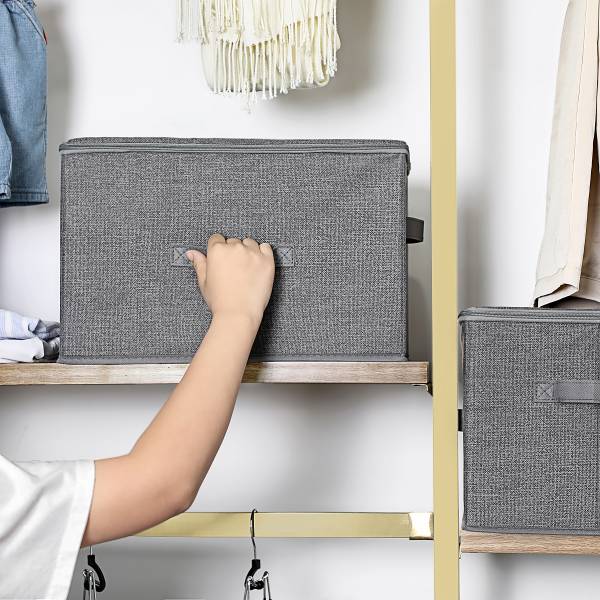 Aufbewahrungsbox Rulls 3er-Set Grau - Mischgewebe - 40 x 25 x 30 cm