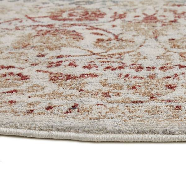 Tapis à poils courts Rocco Multi rond Tissu - multicolore