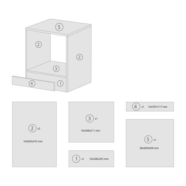 Meuble four encastrable Merle Gris