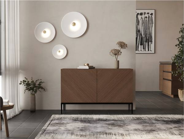 Sideboard IKON 120 cm Echtholzfurnier / Metall - Walnuss