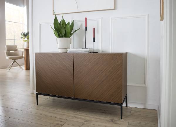 Sideboard IKON 120 cm Echtholzfurnier / Metall - Walnuss