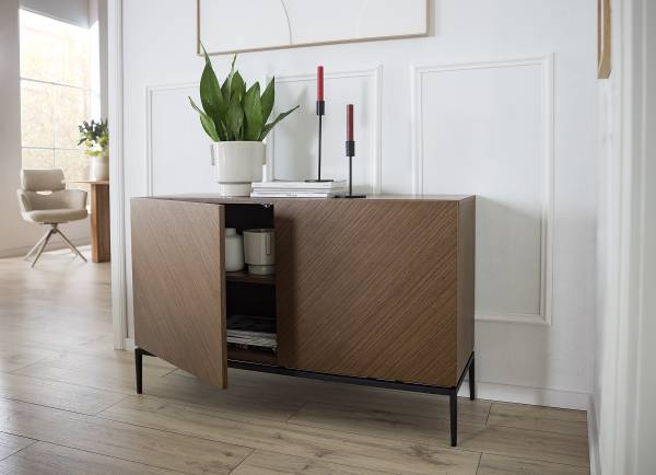 Sideboard IKON 120 cm Echtholzfurnier / Metall - Walnuss