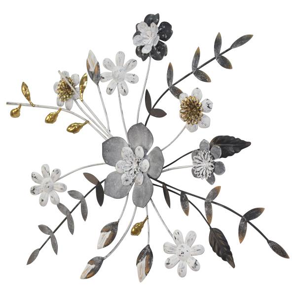 Metallbild Bluck Eisen - Grau / Creme