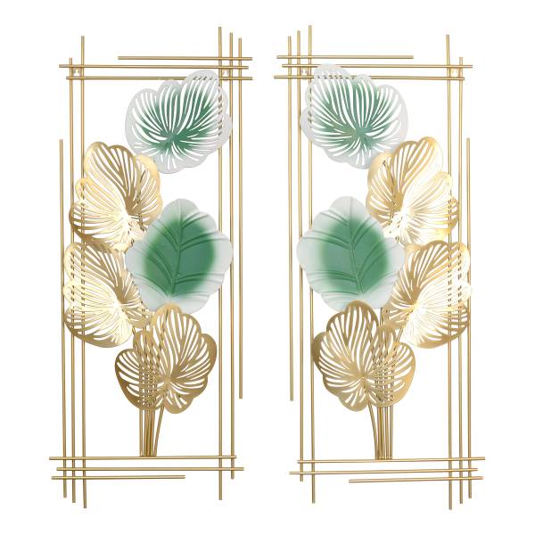 Tableau métalique Ahmic - Lot de 2 Fer - Doré / Vert