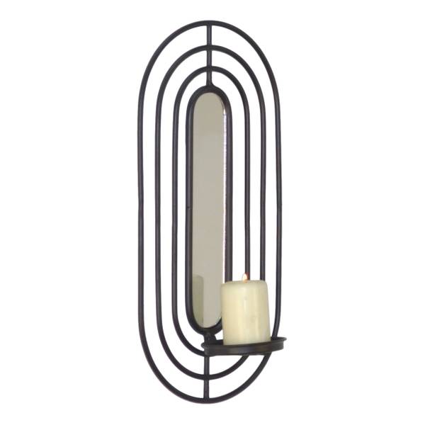 Kerzenhalter Tigao Spiegelglas / Eisen - Schwarz