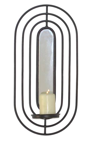 Kerzenhalter Tigao Spiegelglas / Eisen - Schwarz