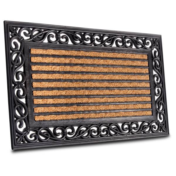 Deurmat Mix Mats Panama kokosvezels/rubber - bruin/zwart