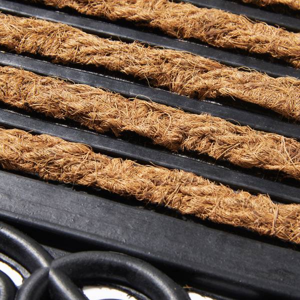 Deurmat Mix Mats Panama kokosvezels/rubber - bruin/zwart